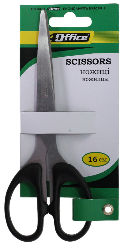 Канцелярські ножиці 4OFFICE (4-363), 160 мм, пластикові ручки